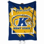 kent state golden flashes splatter effect navy blue blanket best selling