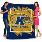 kent state golden flashes splatter effect navy blue blanket best selling