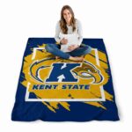 kent state golden flashes splatter effect navy blue blanket best selling