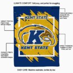kent state golden flashes splatter effect navy blue blanket best selling