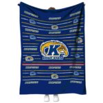 kent state golden flashes striped pattern navy blue blanket best selling