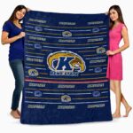 kent state golden flashes striped pattern navy blue blanket best selling