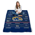kent state golden flashes striped pattern navy blue blanket best selling