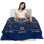 kent state golden flashes striped pattern navy blue blanket best selling
