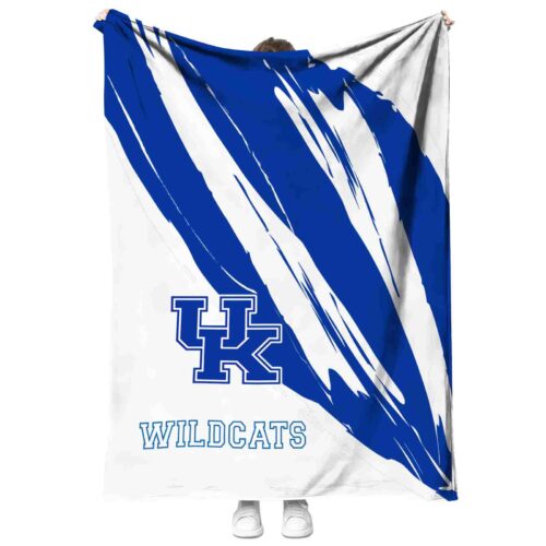 kentucky wildcats brushstrokes blue white blanket best selling