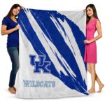 kentucky wildcats brushstrokes blue white blanket fashion forward
