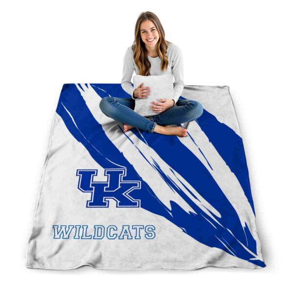 kentucky wildcats brushstrokes blue white blanket high quality