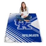 kentucky wildcats diagonal stripes blue blanket high quality