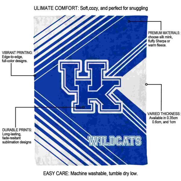 kentucky wildcats diagonal stripes blue blanket new arrival