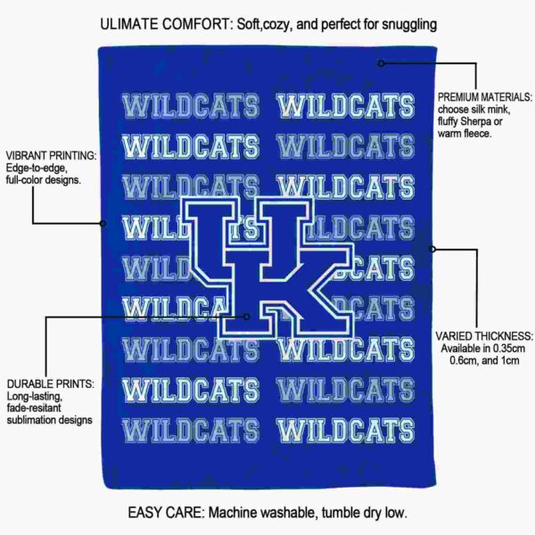 kentucky wildcats fan pride blue blanket new arrival