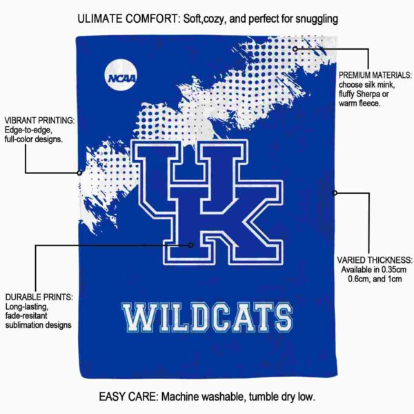 kentucky wildcats grunge texture blue blanket new arrival