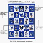 kentucky wildcats mickey minnie blue white blanket best selling