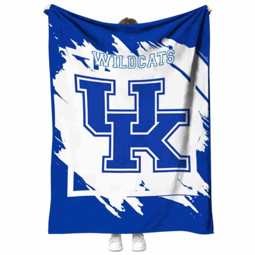 kentucky wildcats splatter effect blue blanket best selling