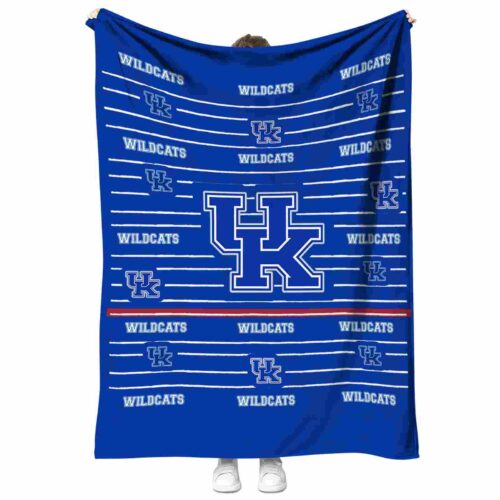 kentucky wildcats striped pattern blue blanket best selling