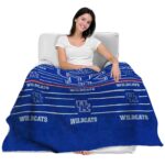 kentucky wildcats striped pattern blue blanket best selling