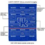 kentucky wildcats striped pattern blue blanket best selling
