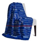 kentucky wildcats striped pattern blue blanket best selling