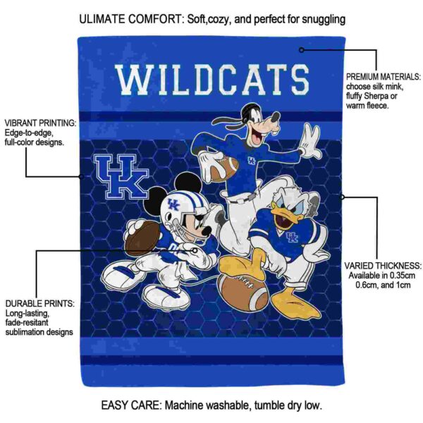 kentucky wildcats three musketeers blue blanket new arrival