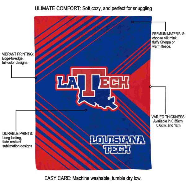 la tech diagonal stripes blue blanket new arrival