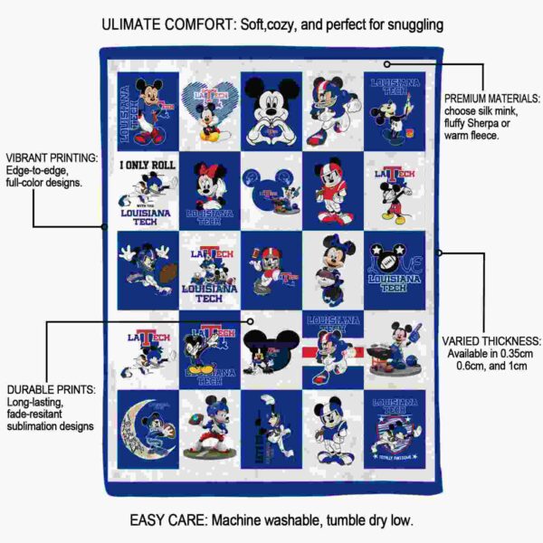 la tech mickey minnie blue white blanket new arrival