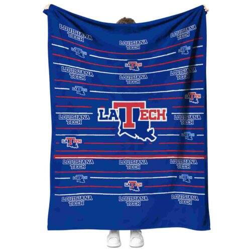 la tech striped pattern blue blanket best selling