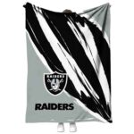 las vegas raiders brushstrokes black white blanket best selling