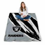 las vegas raiders brushstrokes black white blanket best selling