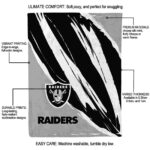 las vegas raiders brushstrokes black white blanket best selling