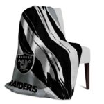 las vegas raiders brushstrokes black white blanket best selling