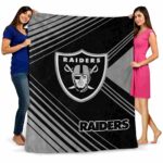 las vegas raiders diagonal stripes black blanket best selling