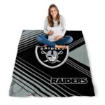 las vegas raiders diagonal stripes black blanket best selling