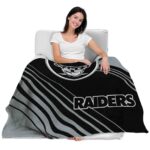 las vegas raiders diagonal stripes black blanket best selling