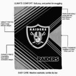 las vegas raiders diagonal stripes black blanket best selling