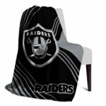 las vegas raiders diagonal stripes black blanket best selling