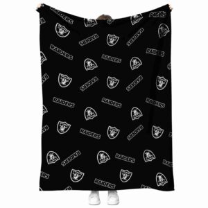 las vegas raiders diehard fans black blanket best selling