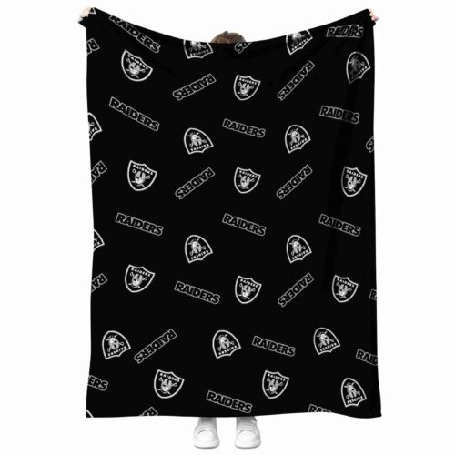 las vegas raiders diehard fans black blanket best selling