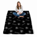 las vegas raiders diehard fans black blanket high quality