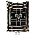 las vegas raiders football field black blanket best selling