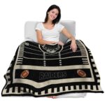 las vegas raiders football field black blanket best selling