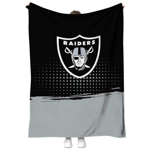 las vegas raiders gradient dots black blanket best selling