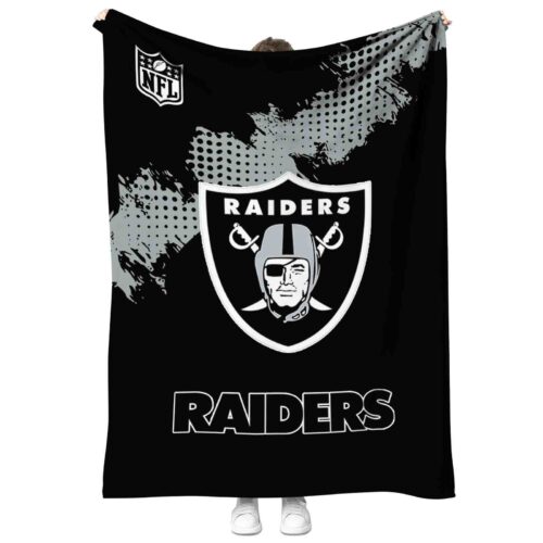 las vegas raiders grunge texture black blanket best selling