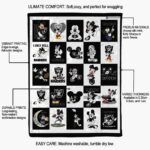 las vegas raiders mickey minnie black white blanket best selling