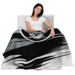 las vegas raiders paint streaks black white blanket best selling