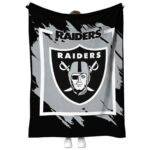 las vegas raiders splatter effect black blanket best selling