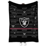las vegas raiders striped pattern black blanket best selling