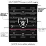 las vegas raiders striped pattern black blanket best selling