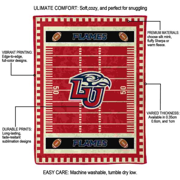liberty flames football field red blanket new arrival