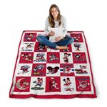 liberty flames mickey minnie red white blanket high quality