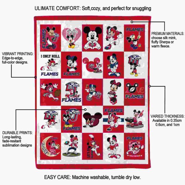 liberty flames mickey minnie red white blanket new arrival