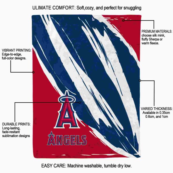 los angeles angels brushstrokes blue white blanket new arrival